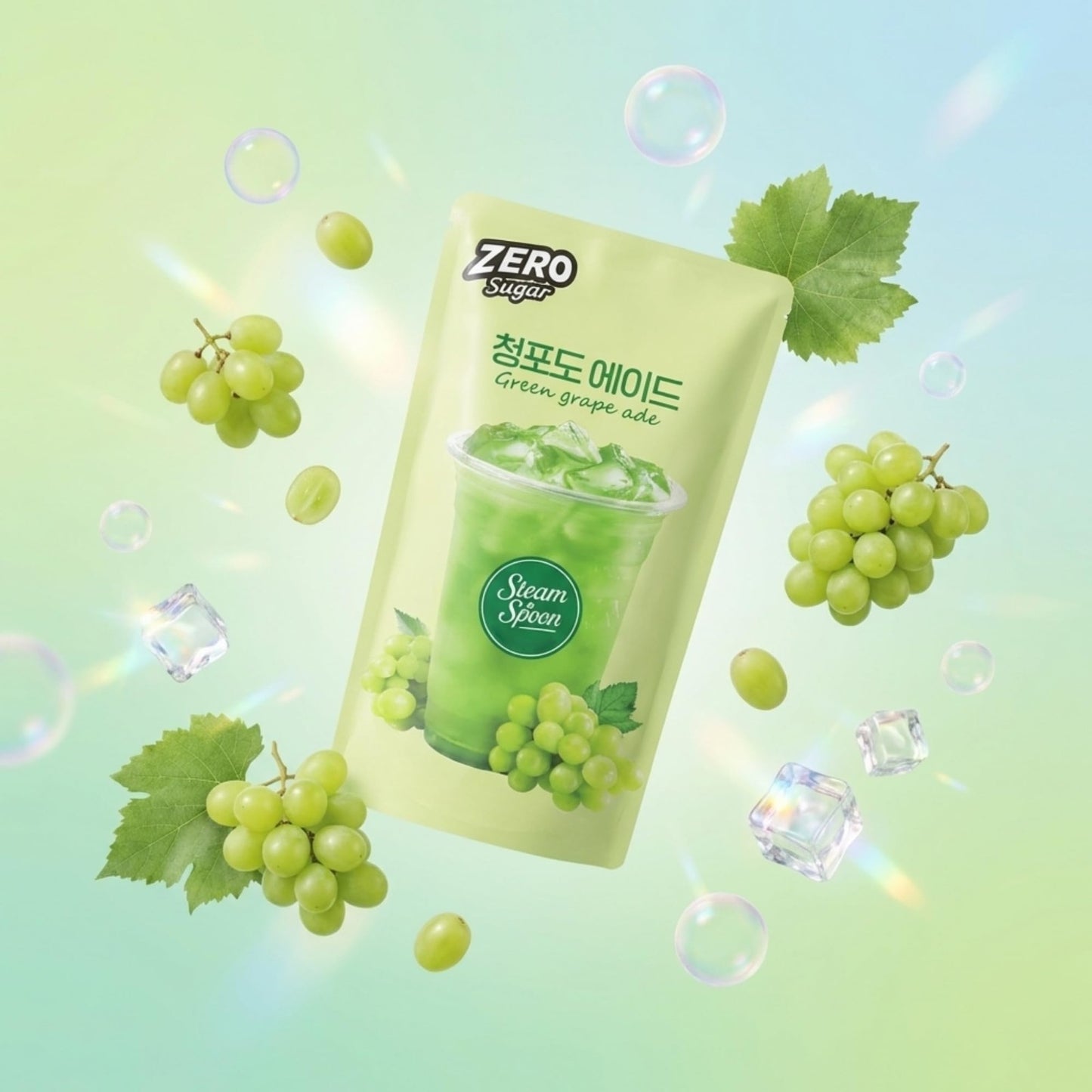 Korean Drink Pouches Variety Pack - 6 Flavors: Green Grape, Blue Lemonade & More4