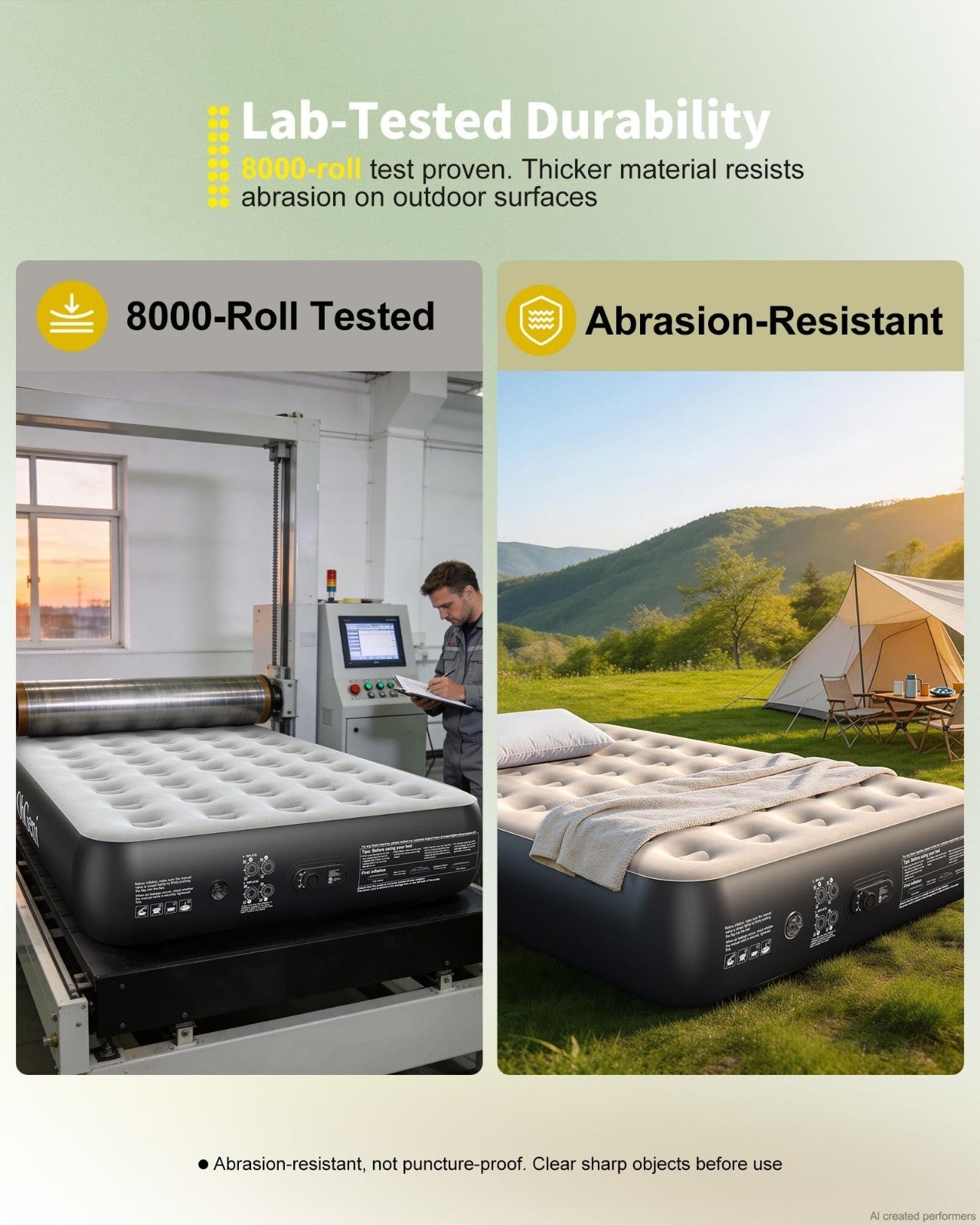 13" Raised Air Mattress with Built in Pump, Inflatable Bed for Home & Camping, 63