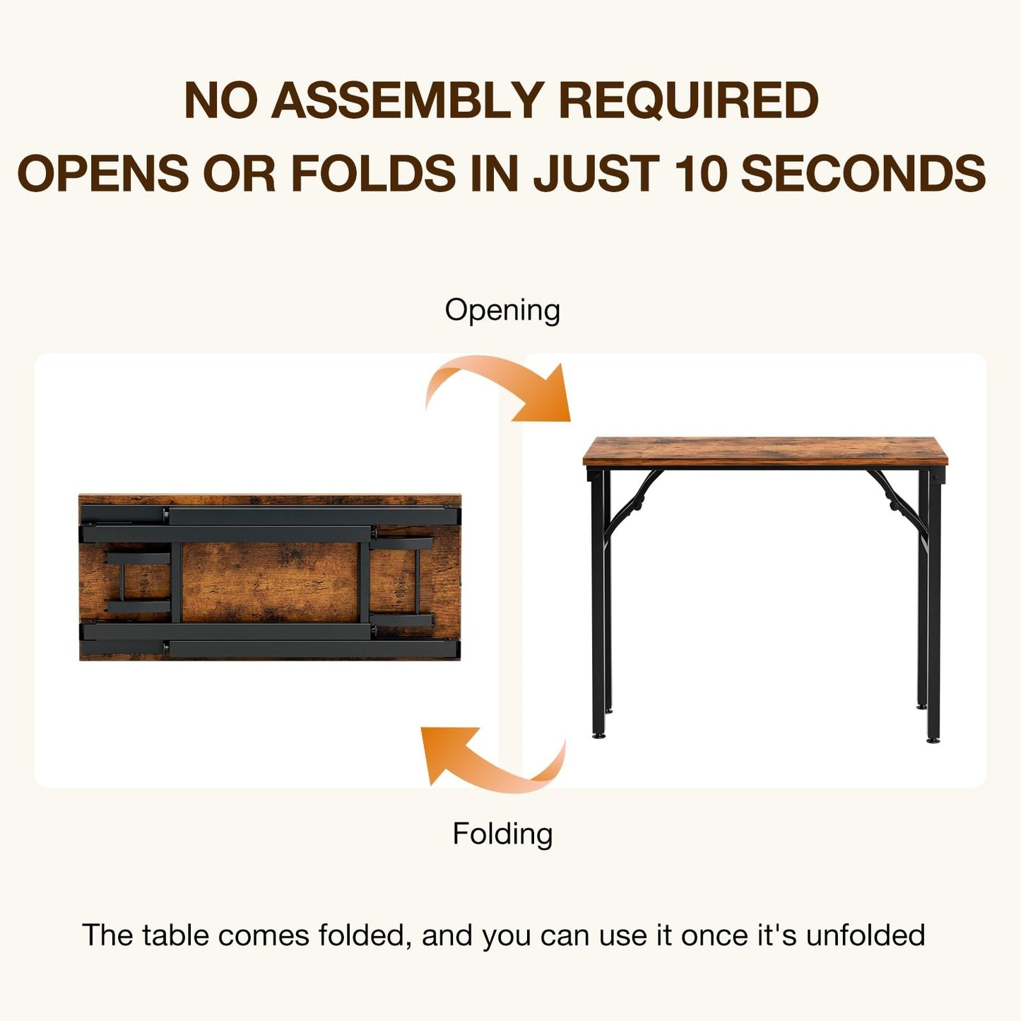 Compact Folding Desk - 35.8" Portable Office Table for Small Spaces, No Assembly3