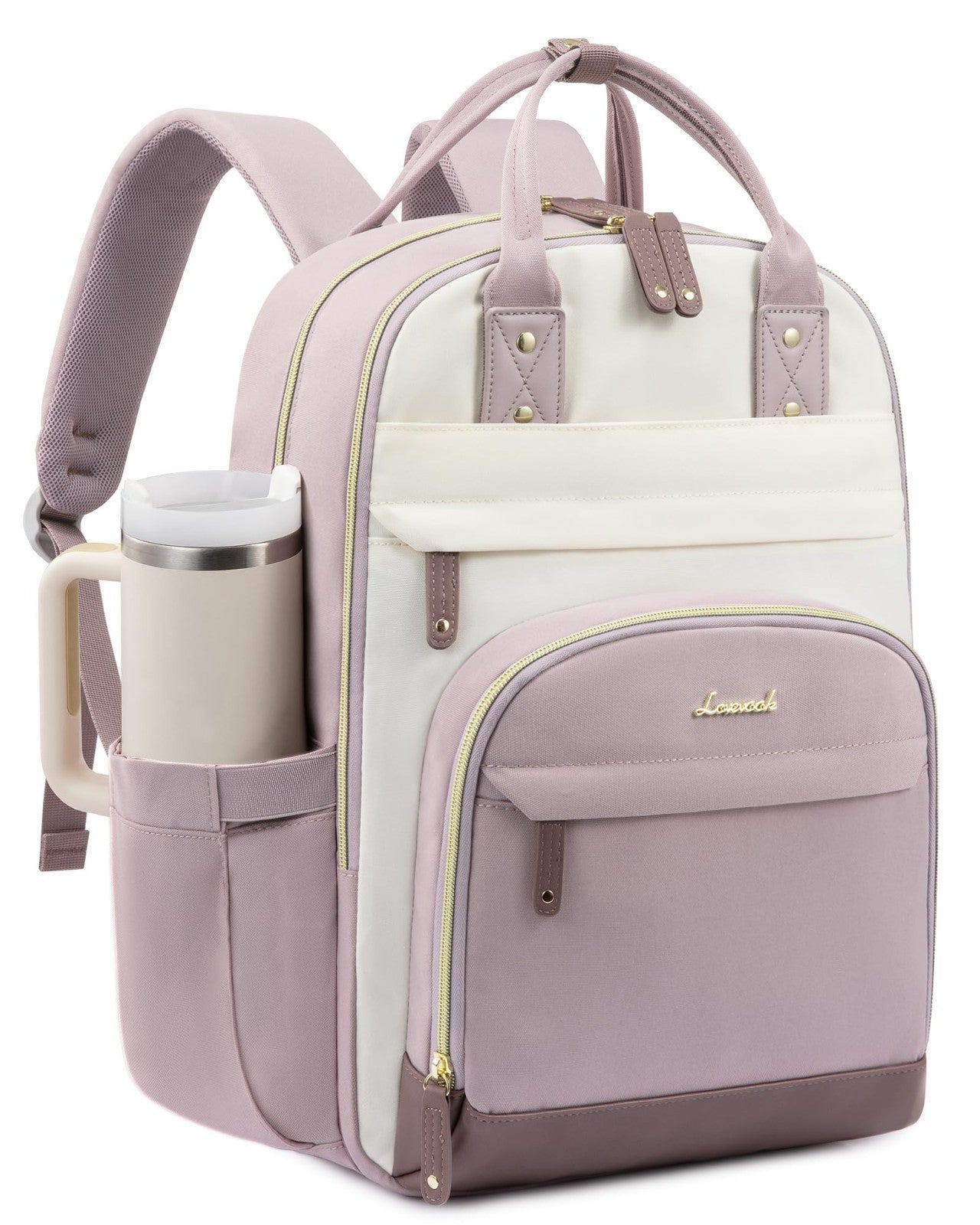 Stylish 15.6" Laptop Backpack with Tumbler Holder, Cute Work & Travel Bag, Gifts1