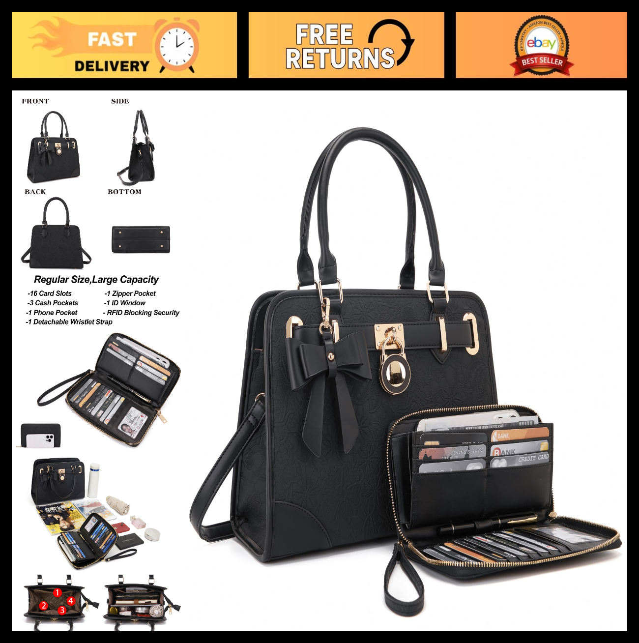 Versatile Women’s Handbag - Stylish Tote, Satchel, Shoulder Bag & Wallet0