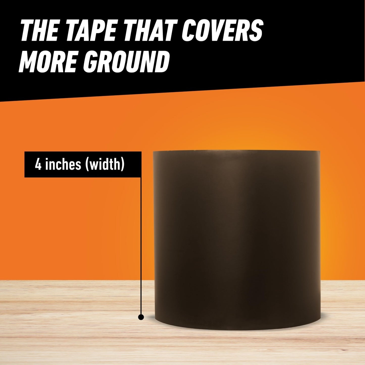 Waterproofing Tape 4" x 10' - Permanent Black Seal for Leaks, Weather Resistant,5