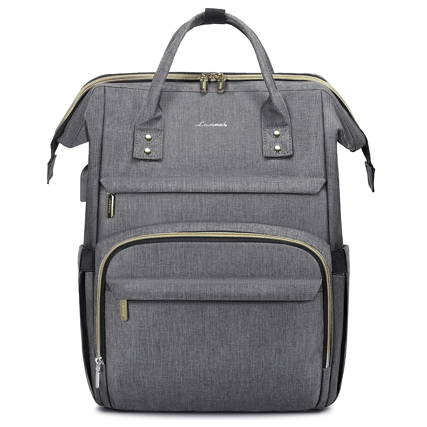 Stylish 18" Laptop Backpack for Women   Waterproof Travel Bag with USB Port, Gre1