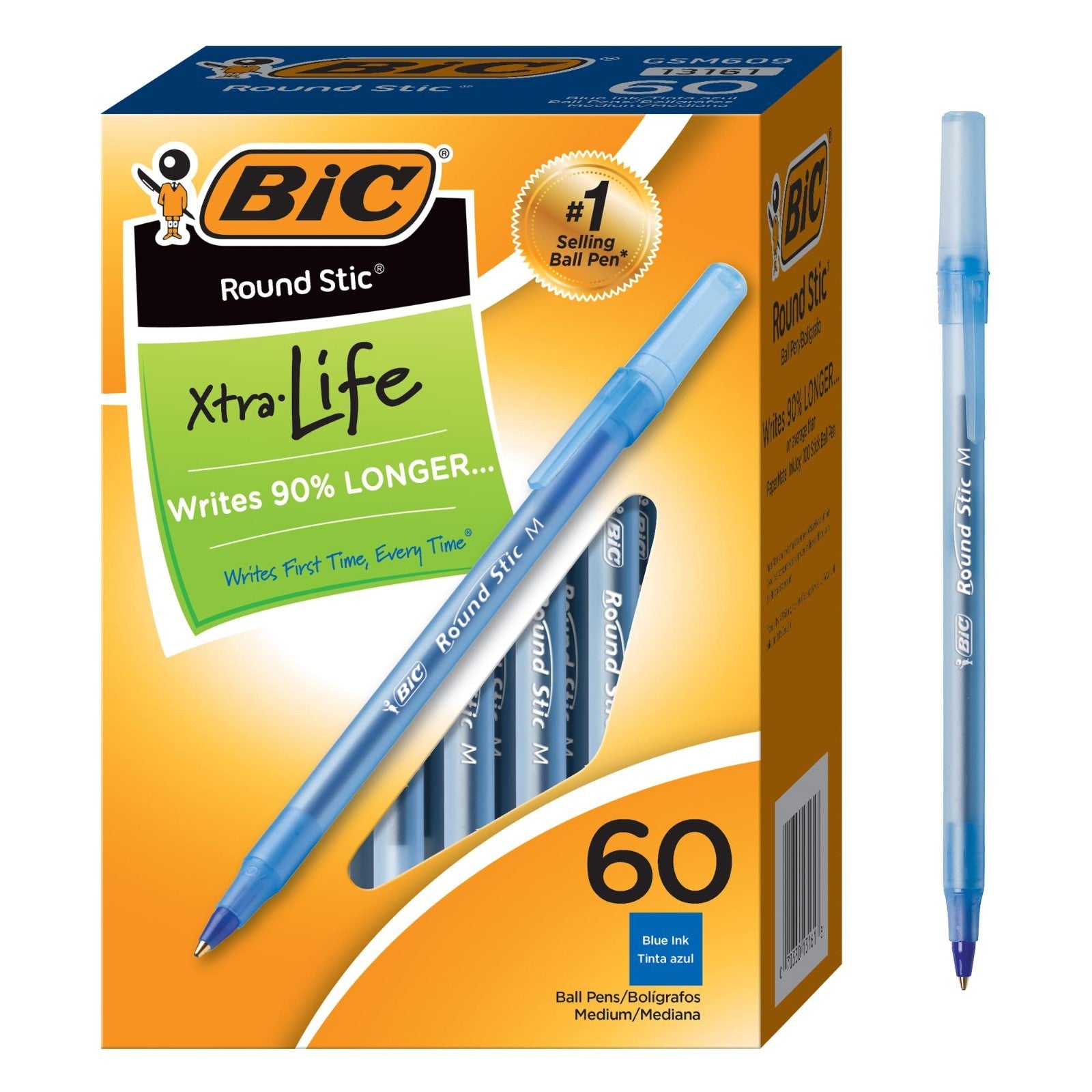 60 Count Blue Ballpoint Pens, 1.0 mm Medium Point, Xtra Life for Smooth Writing1