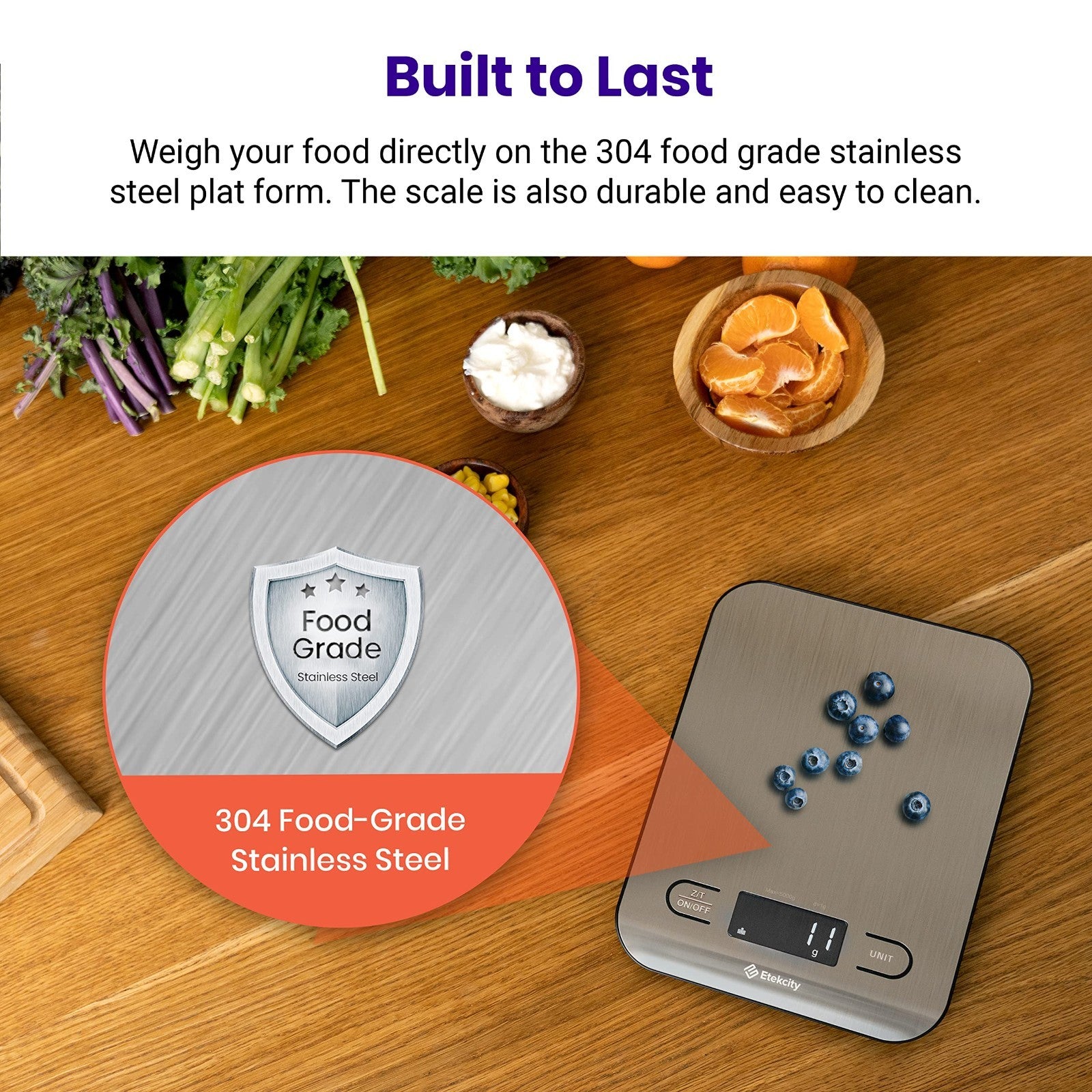 Digital Kitchen Scale   Food Nutrition Scale for Grams & Ounces, Tare Function,8