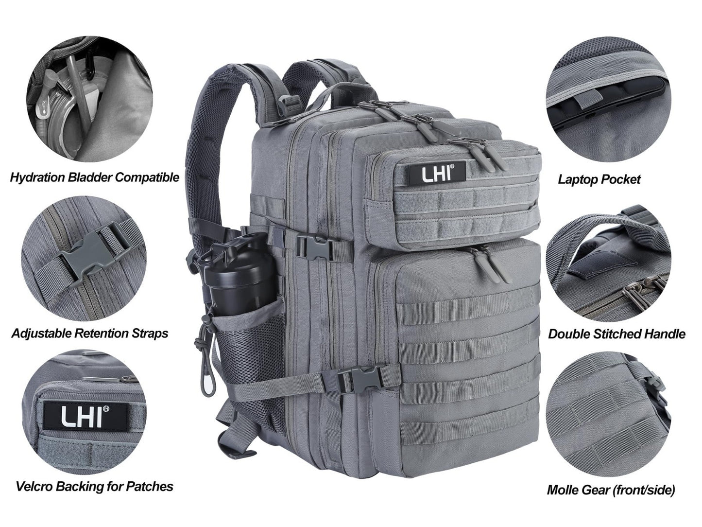 45L Military Tactical Backpack   3 Day Assault Pack Rucksack with Molle System  7