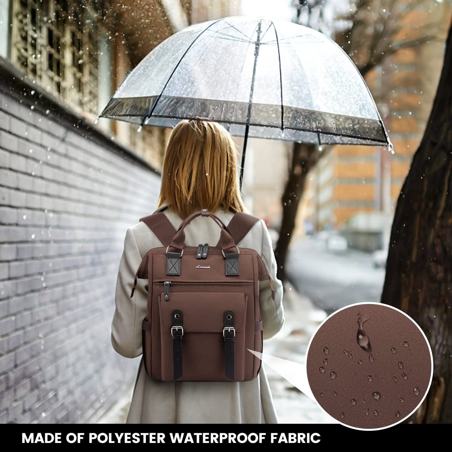 Stylish 15.6" Laptop Backpack for Women   Work, Travel, Commuter, College Bag4