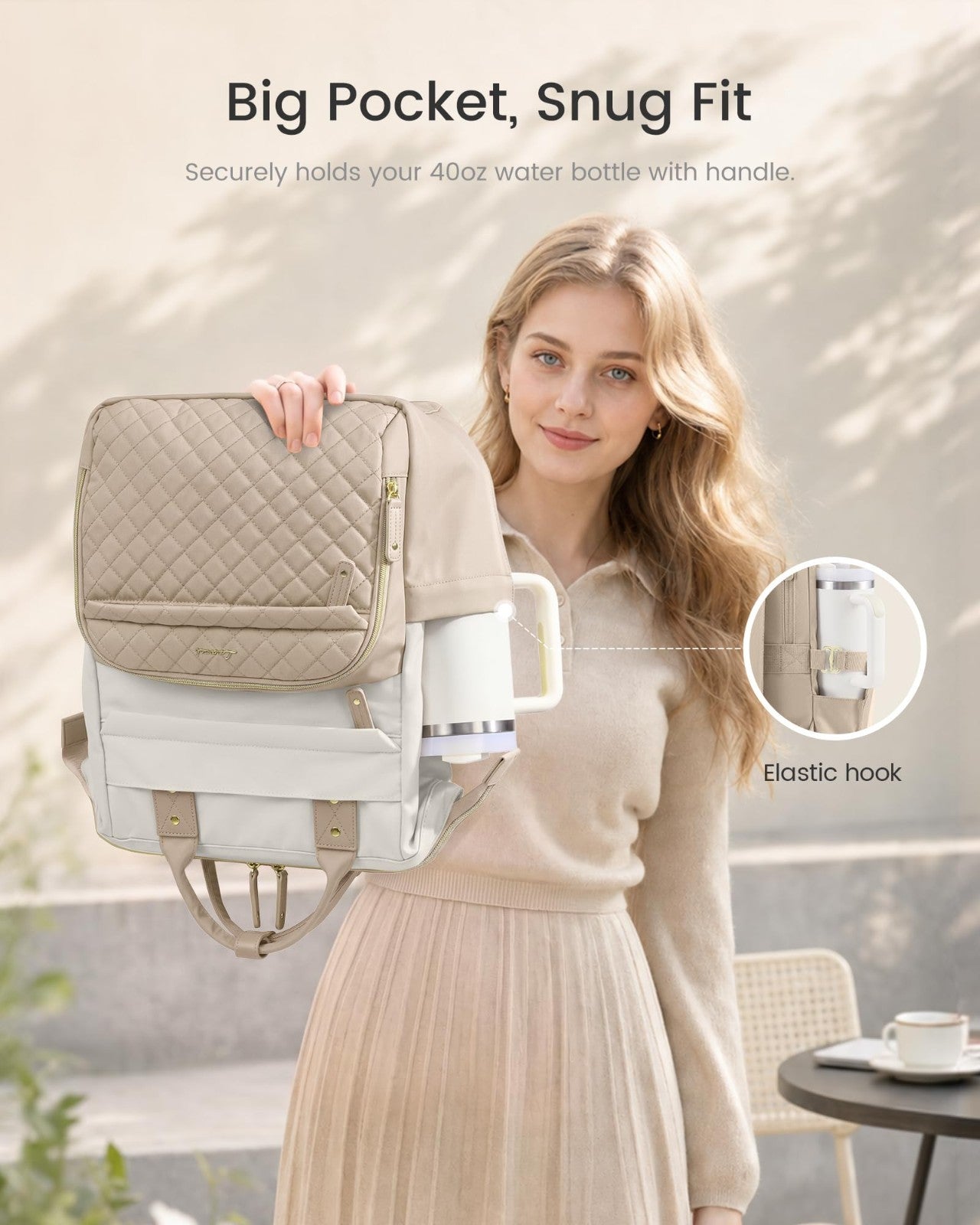Quilted Laptop Backpack for Women   Stylish Work, Teacher & Nurse Purse Bag2