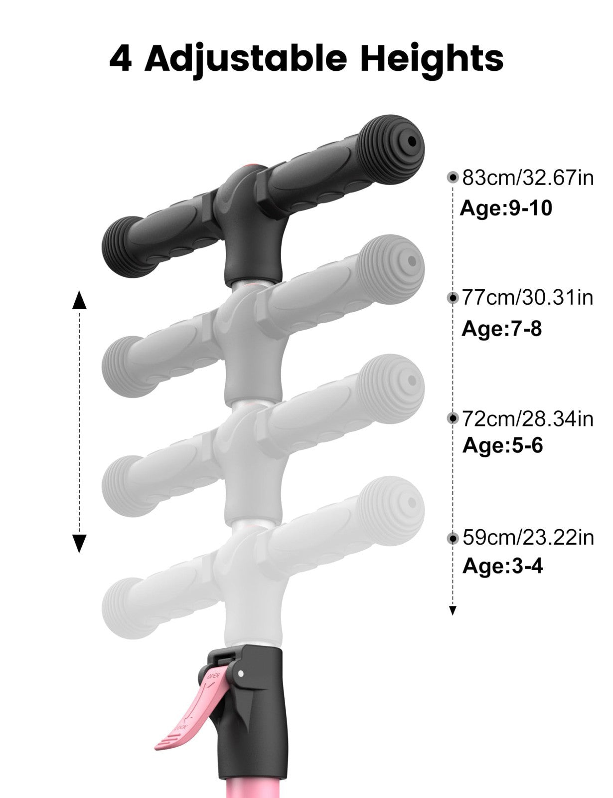 3-Wheel Kids Scooter Ages 3-10, Adjustable Height, Safe & Sturdy Design2