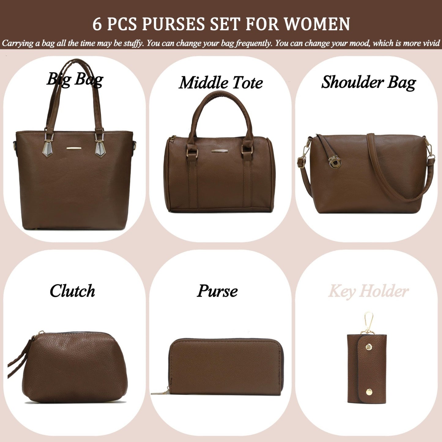 Stylish Designer Handbags for Women - Satchel Shoulder Tote Top Handle Purse2
