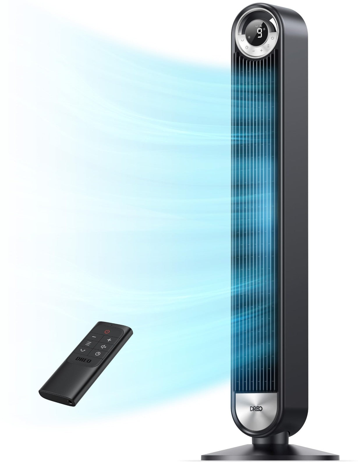 Bladeless Tower Fan with 9 Speeds, 90° Oscillation, 20dB Quiet, 12H Timer   Idea1
