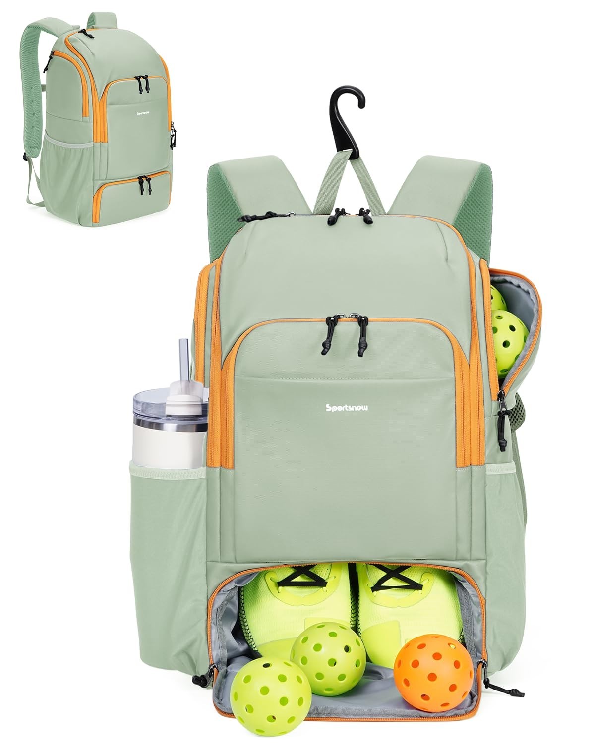 Waterproof Pickleball Bag with Shoe Compartment & Fence Hook | 30L, 2 Pockets, A1