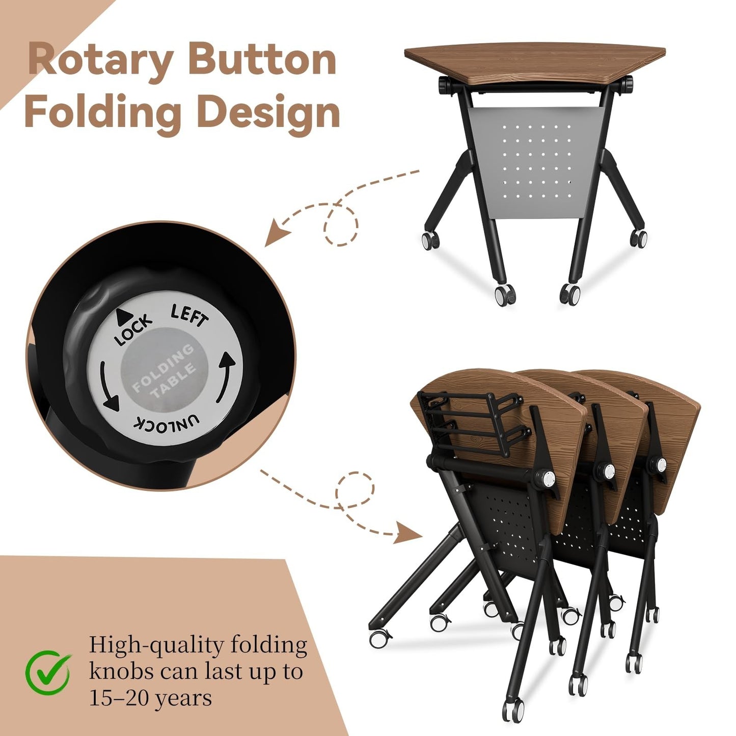2Pack Mobile Folding Conference Tables with Wheels | Flip-Top Seminar & Training2