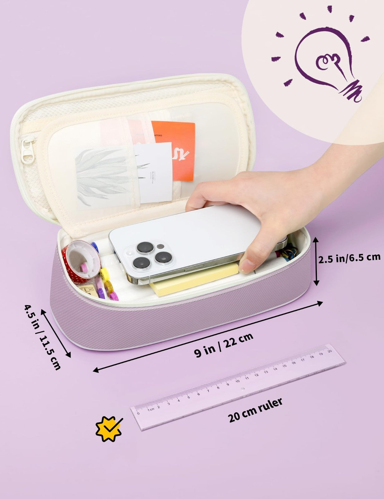 Cute Aesthetic Pencil Case   Large Zippered Pen Pouch, Kawaii Stationery Organiz3