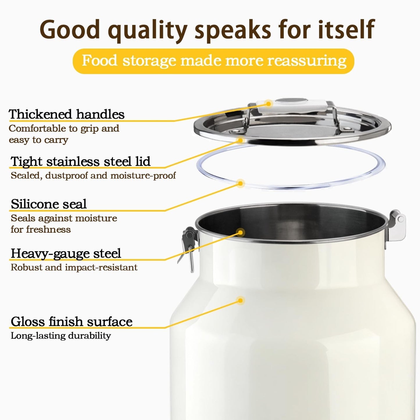 Large Stainless Steel Pet Food Storage Container 40 lb   Dog & Cat Supplies3