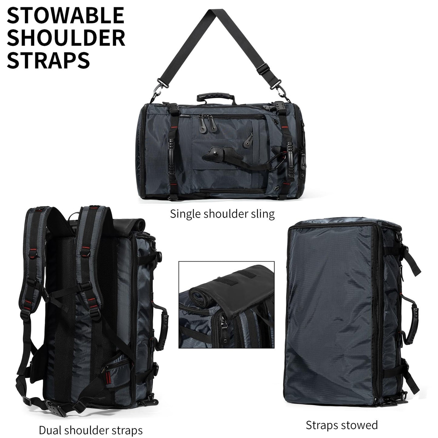 Large Capacity Travel Hiking Sports Backpack Duffle Bag 60L Convertible Laptop B7