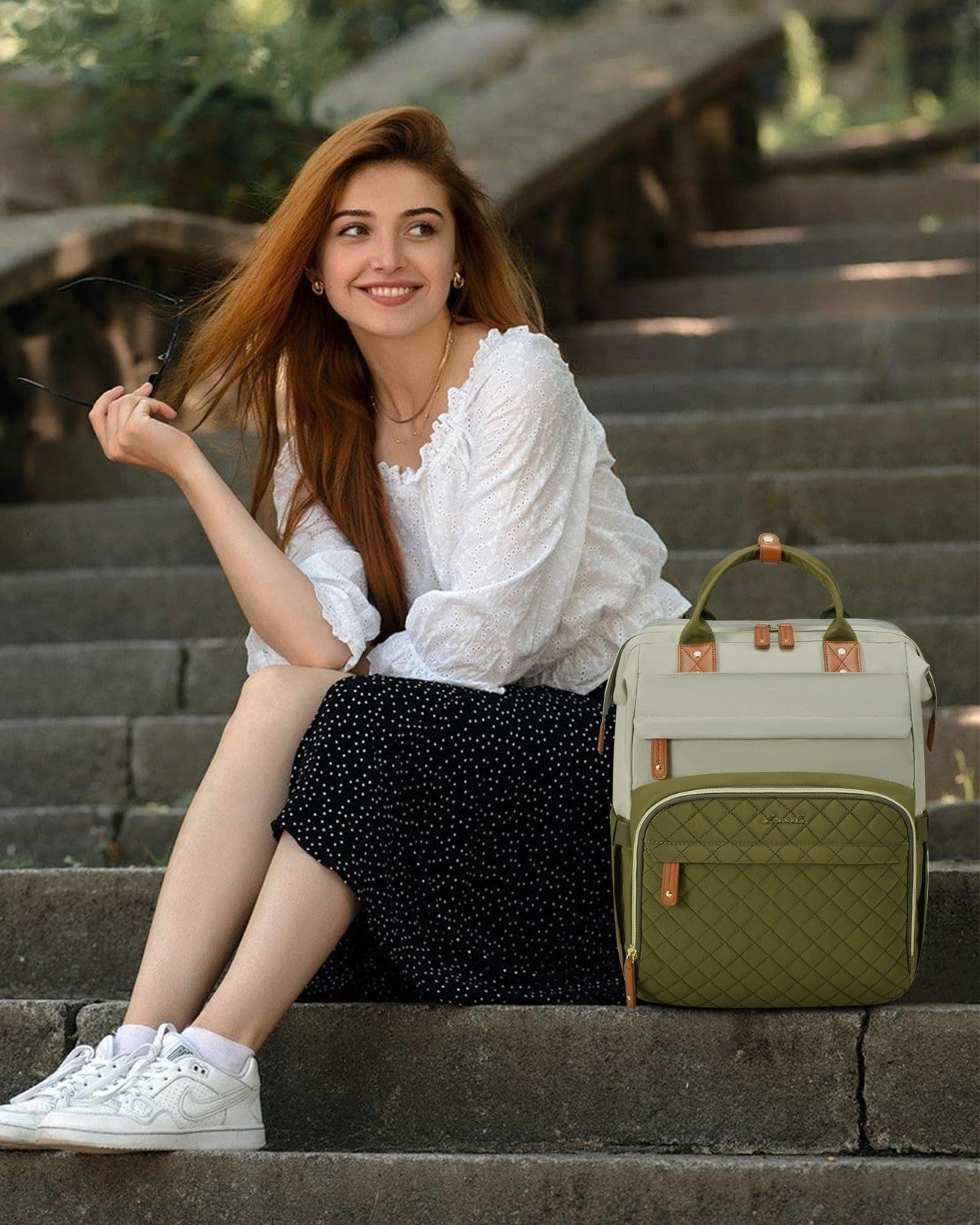 Waterproof 15.6" Laptop Backpack for Women, Travel Work Bag, Teacher Purse, Coll2