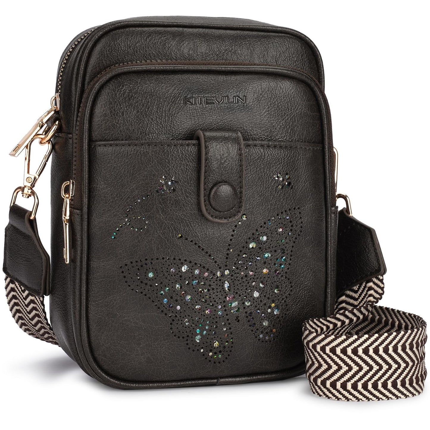 Leather Crossbody Bag for Women - Small Shoulder Purse with Adjustable Strap & R1