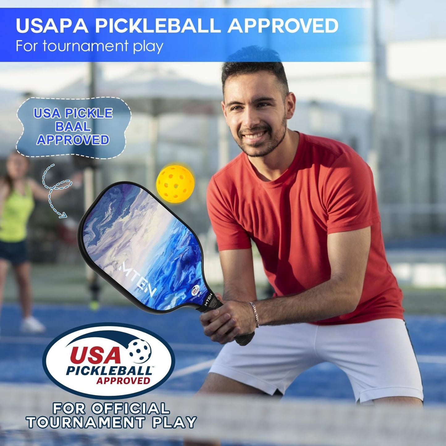 Pickleball Paddle Set of 2/4/1 - USAPA Approved Fiberglass Rackets, Lightweight2