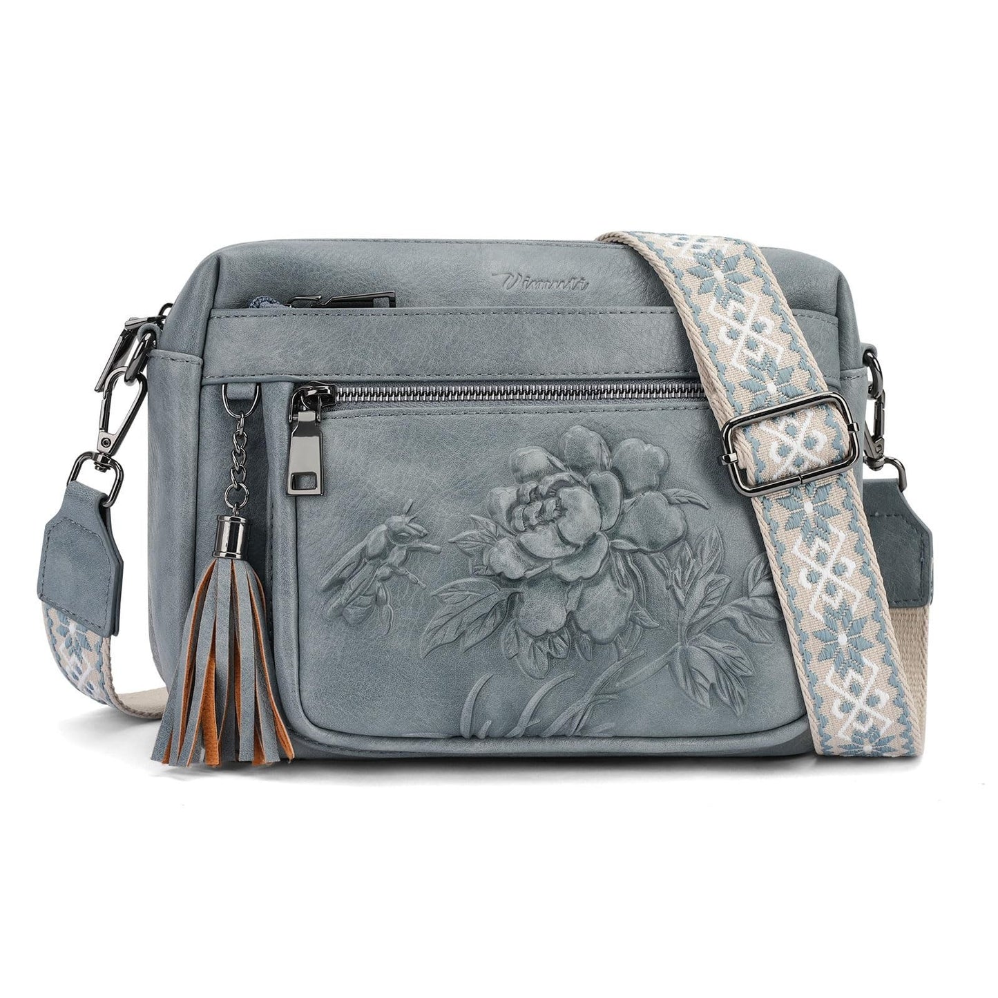 Vegan Leather Crossbody Bag for Women, Embossed Stylish Purse, Fashion Handbag1