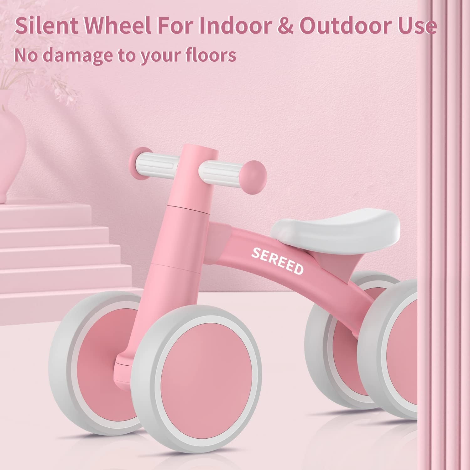 Toddler Balance Bike for 1 Year Old   4 Wheels, First Bike Gift for Boys & Girls4