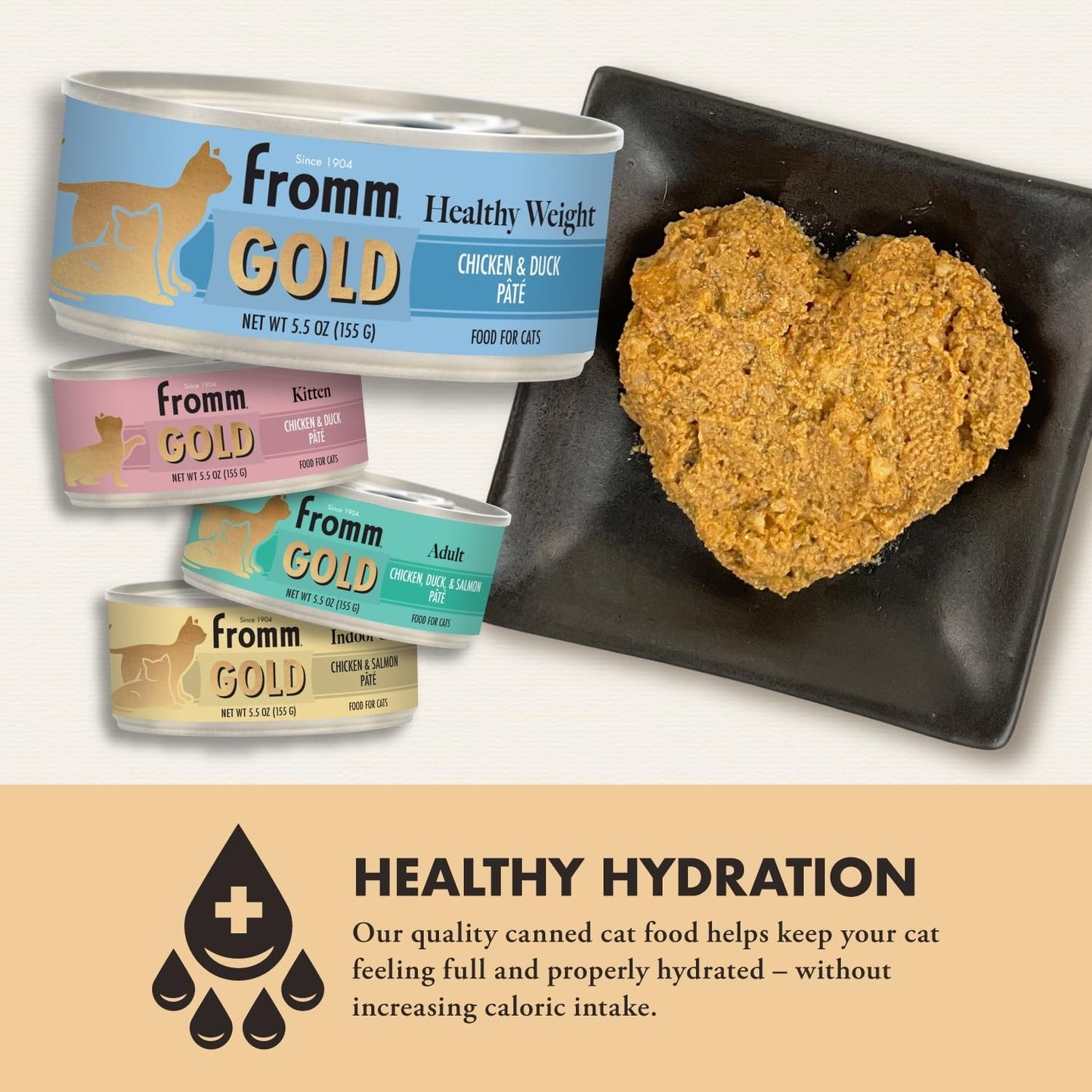 Healthy Weight Chicken & Duck Pate Cat Food - Premium Wet Food - 12 Cans 5.5oz5