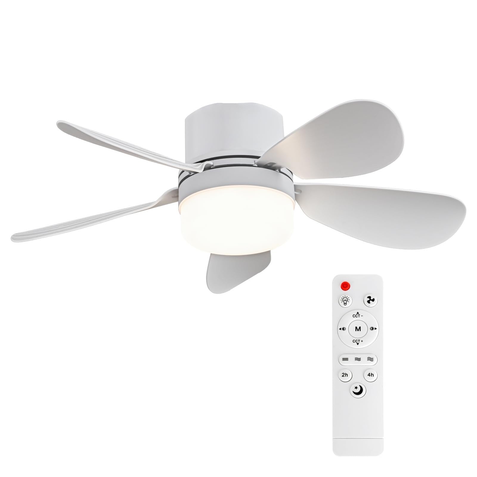 Portable Socket Fan Light with Remote, Dimmable Ceiling Fan for Bedroom, Kitchen0