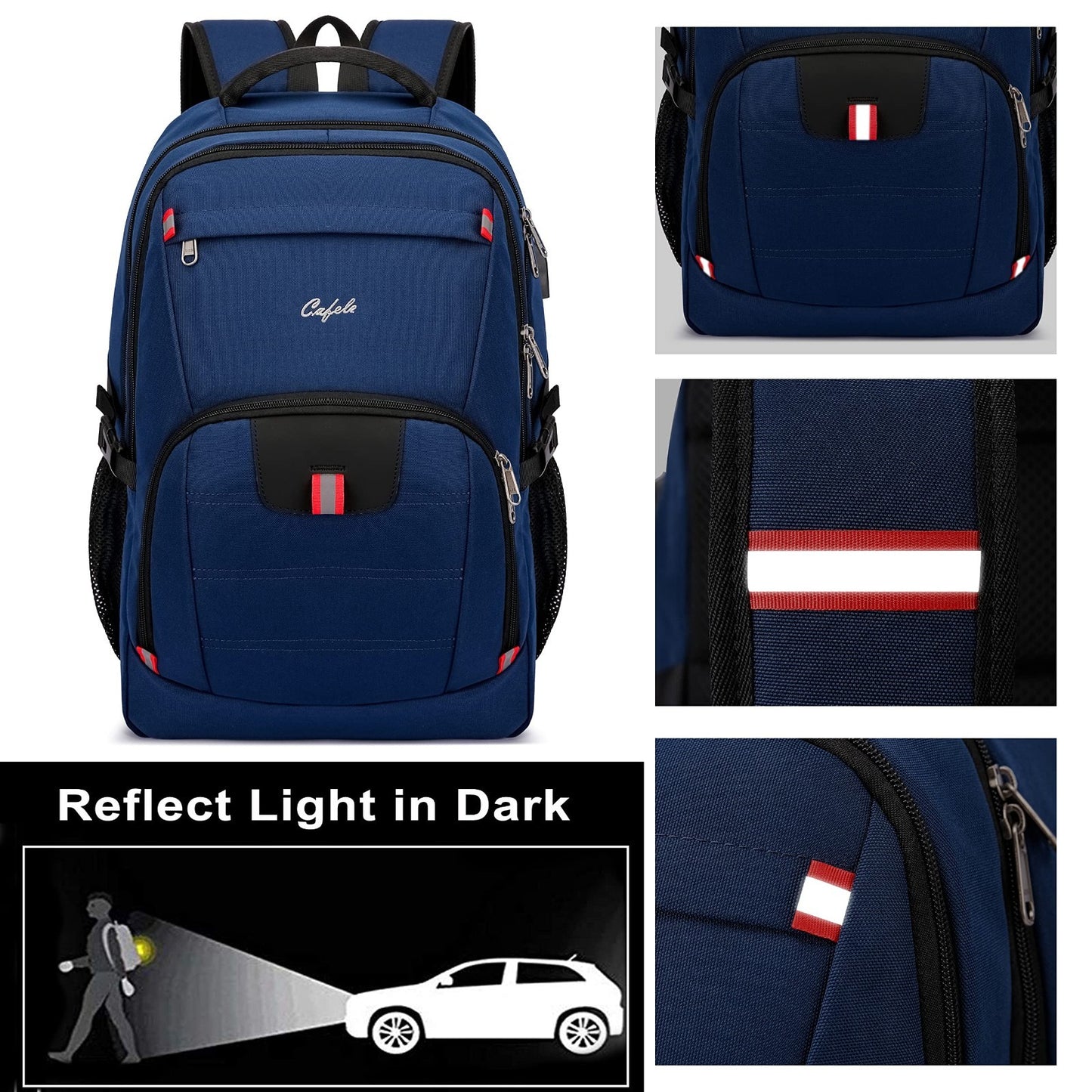 Water Resistant 17.3" Laptop Backpack   College School Bookbag, USB Charging Por5