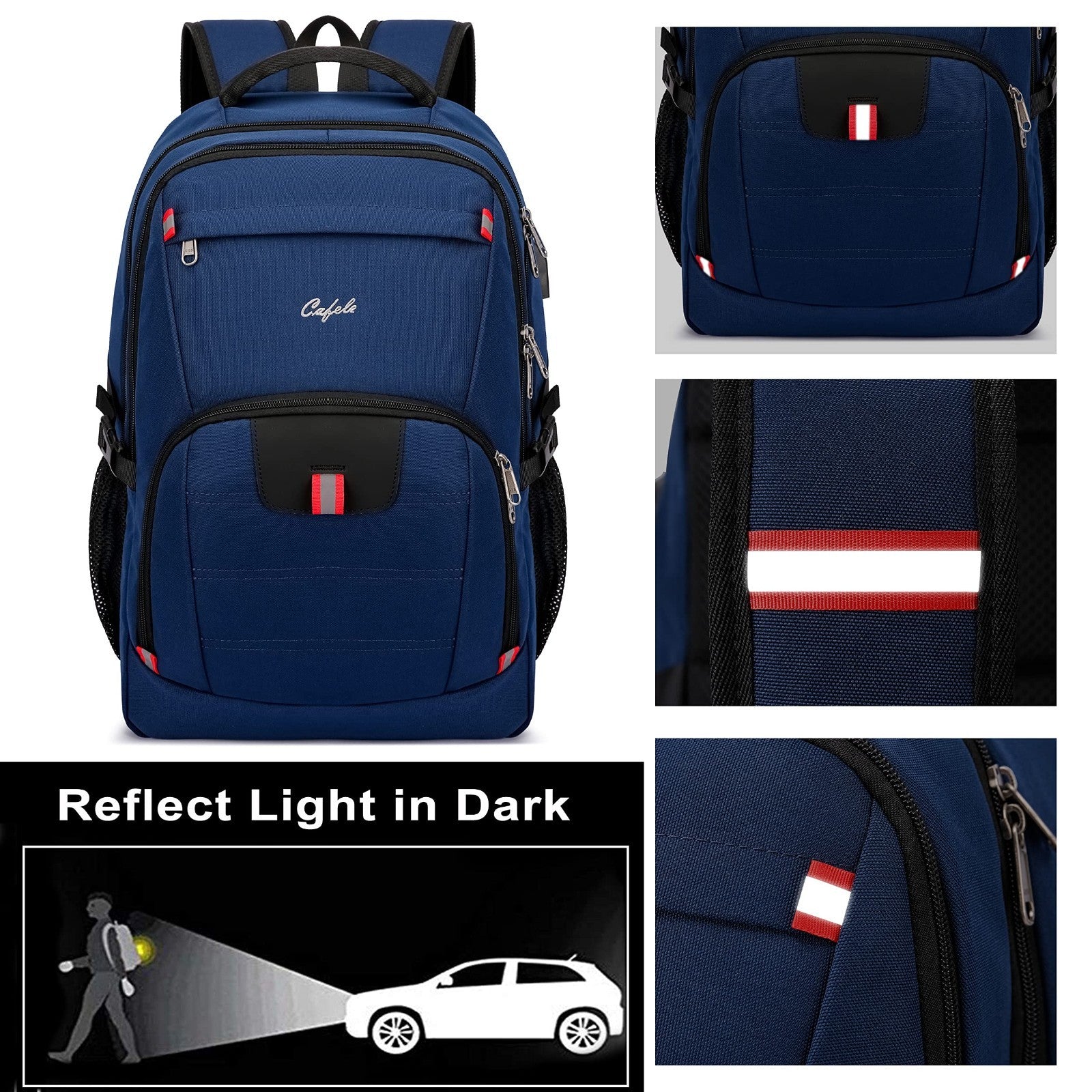 Water Resistant 17.3" Laptop Backpack   College School Bookbag, USB Charging Por5
