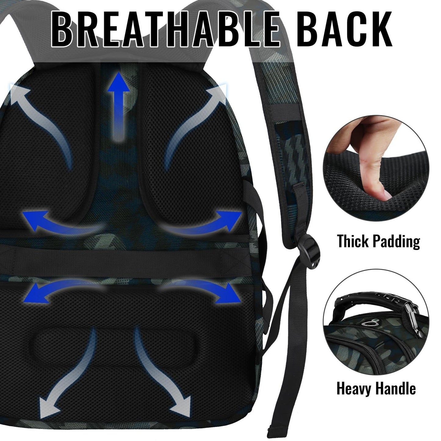 Large Heavy Duty Laptop Backpack for Men, Travel Backpack with Multiple Pockets3
