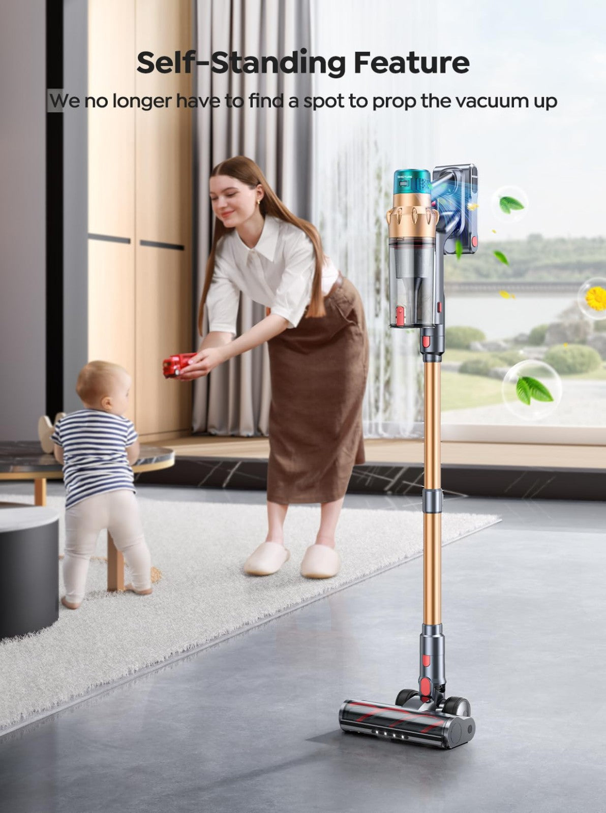 Powerful Cordless Vacuum Cleaner 55KPA 650W, 70Mins Runtime, Pet Hair, LED Touch5