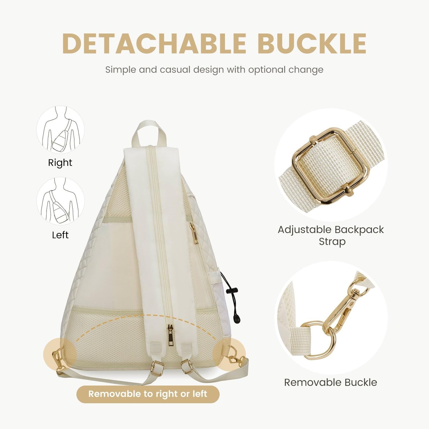 Quilted Crossbody Sling Backpack for Women - Tennis & Pickleball Paddle Bag3