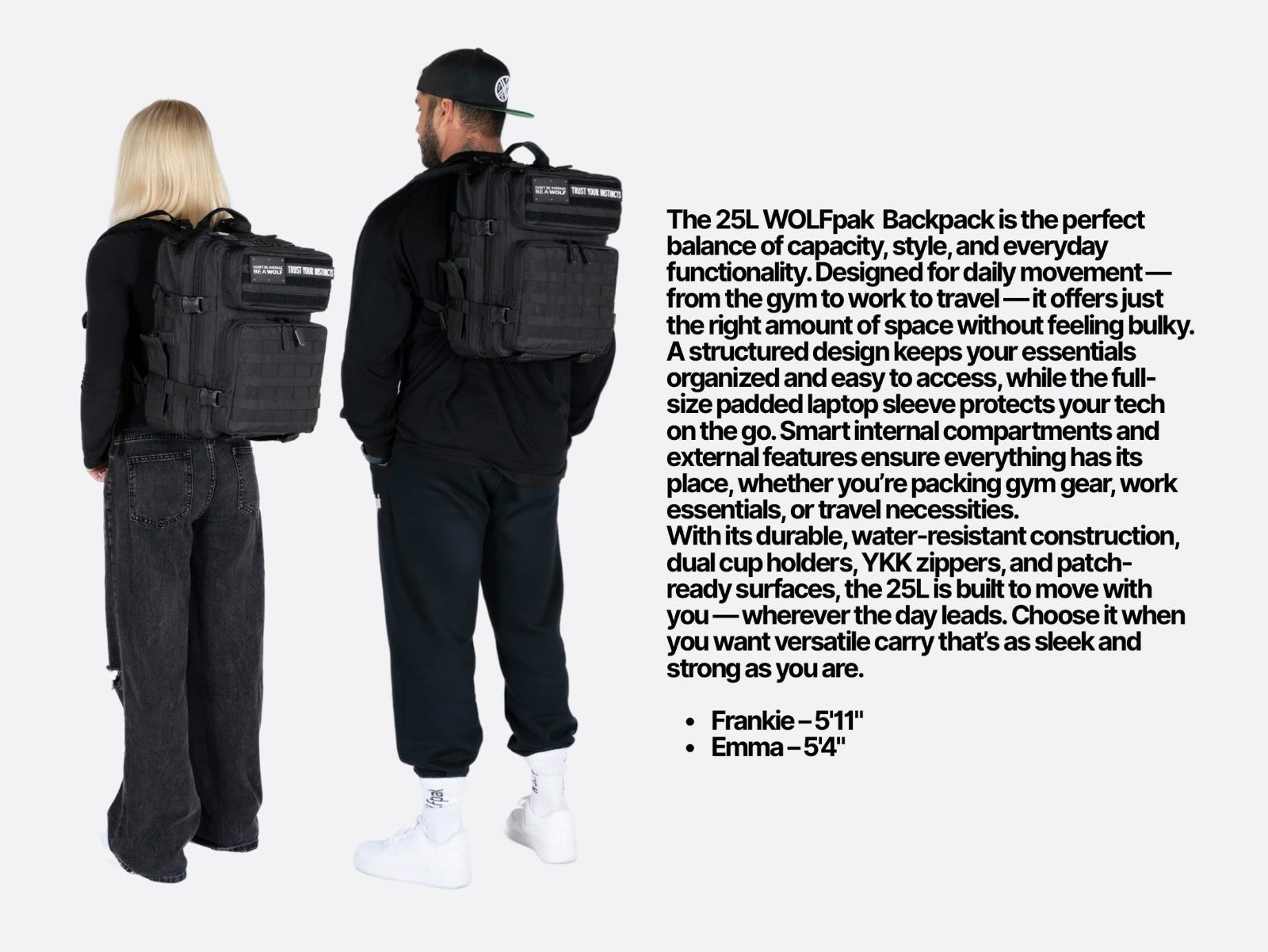 Durable 25L Athletic Gym Backpack   Waterproof Oxford, MOLLE Webbing, Laptop Poc2