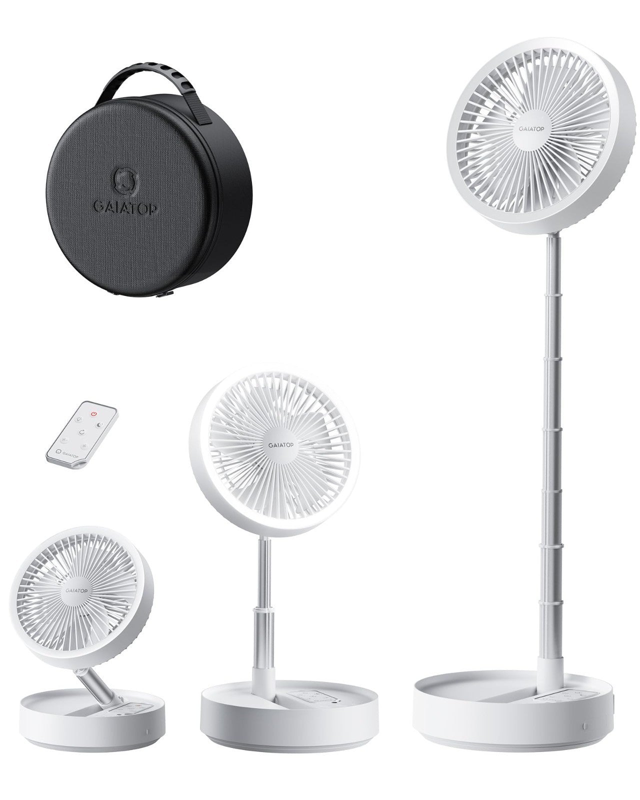 Portable Battery Powered Pedestal Fan, 16000mAh, 74h Runtime, Oscillating, Folda1