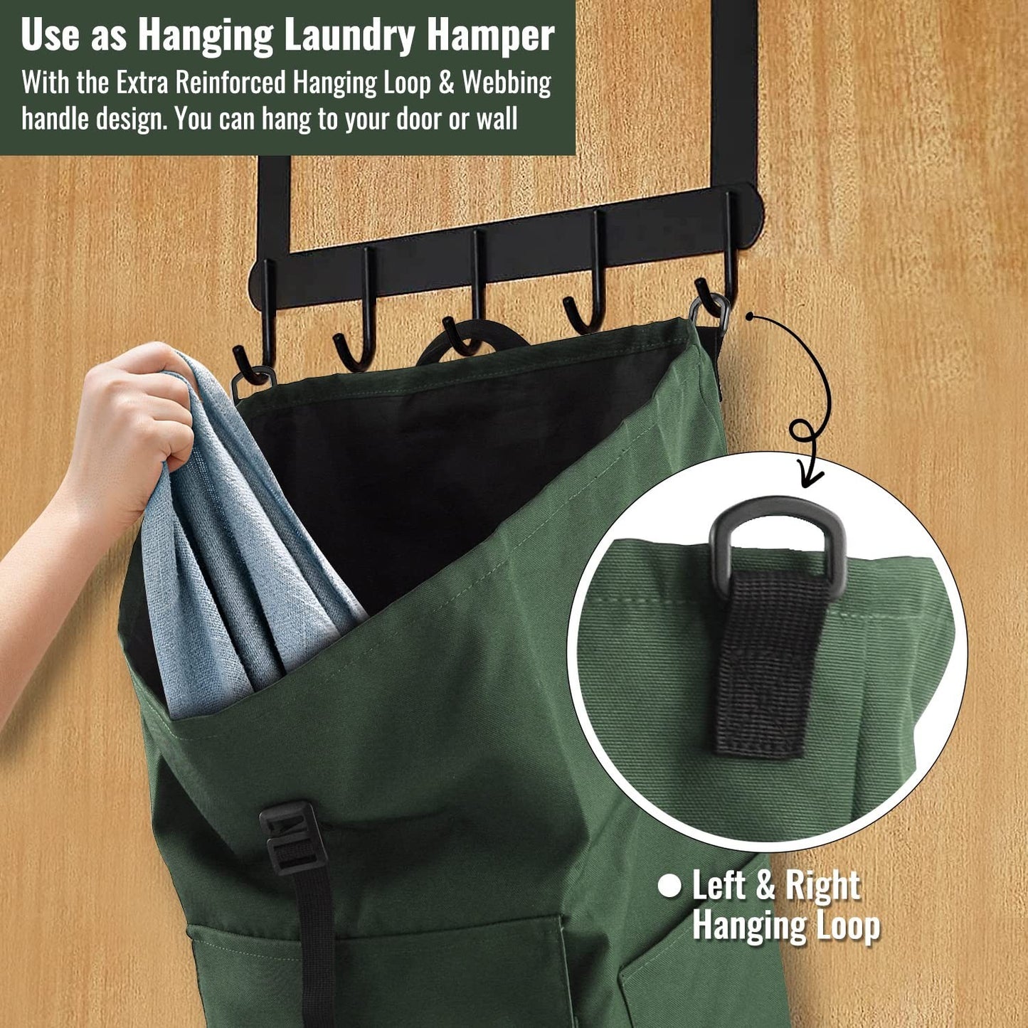 Extra Large Laundry Backpack 125L, Heavy Duty Hamper with Padded Straps & 3 Pock4