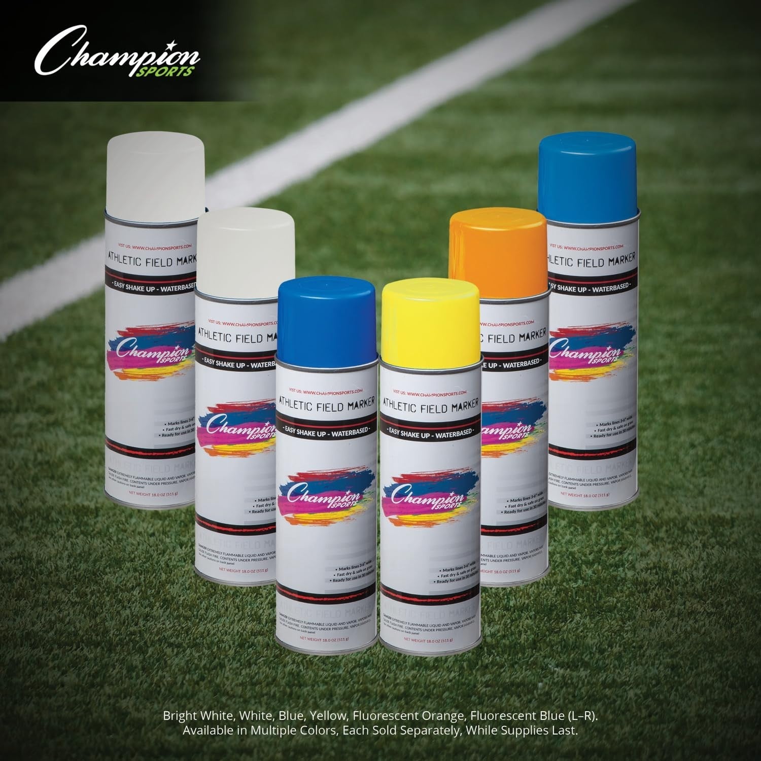 Field Marking Paint Case of 12 - White 20 oz Spray for Sports & Events6