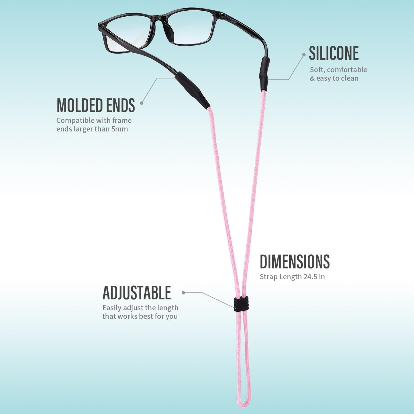 Sunglasses Holder Strap - Eyeglass Neck Lanyard Retainer for Men, Women, Kids -5