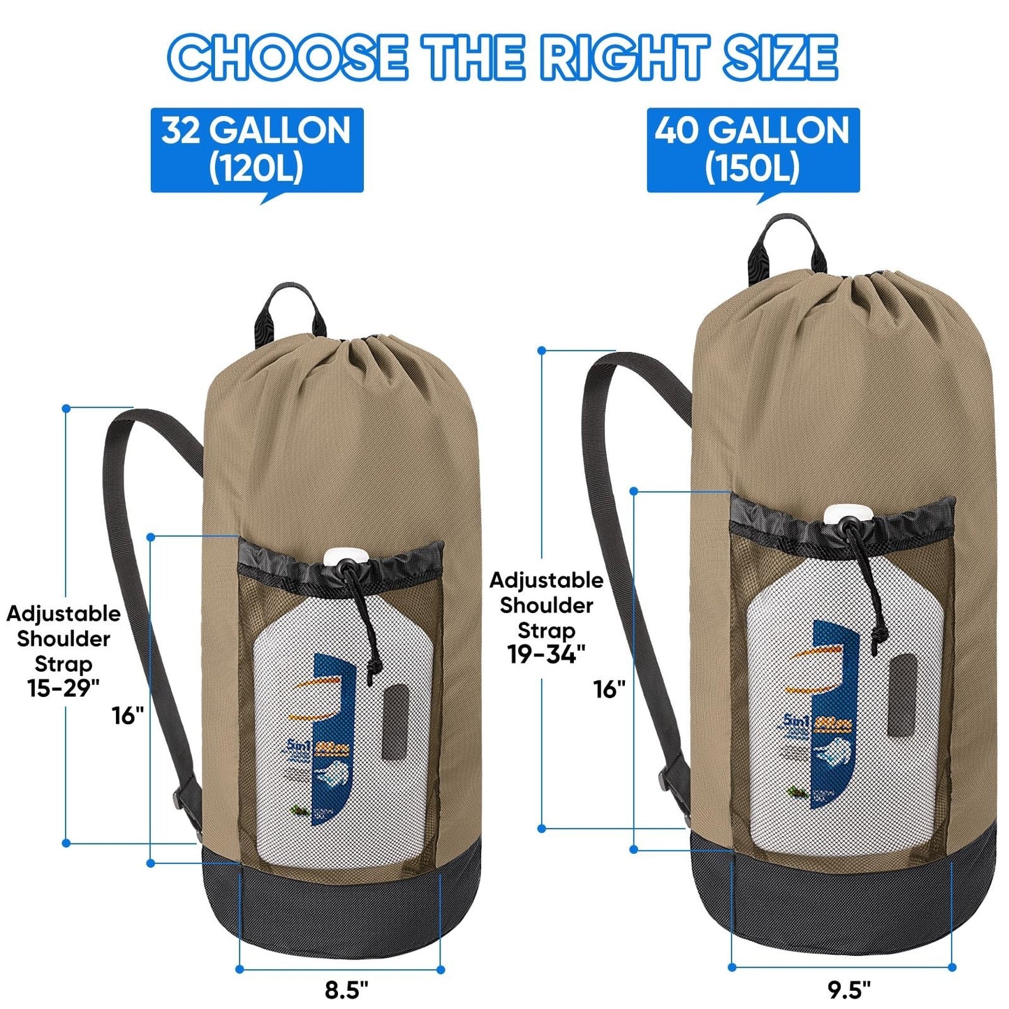 Large 120L Laundry Backpack Bag, Durable 900D Oxford, Mesh Pockets, College Use2