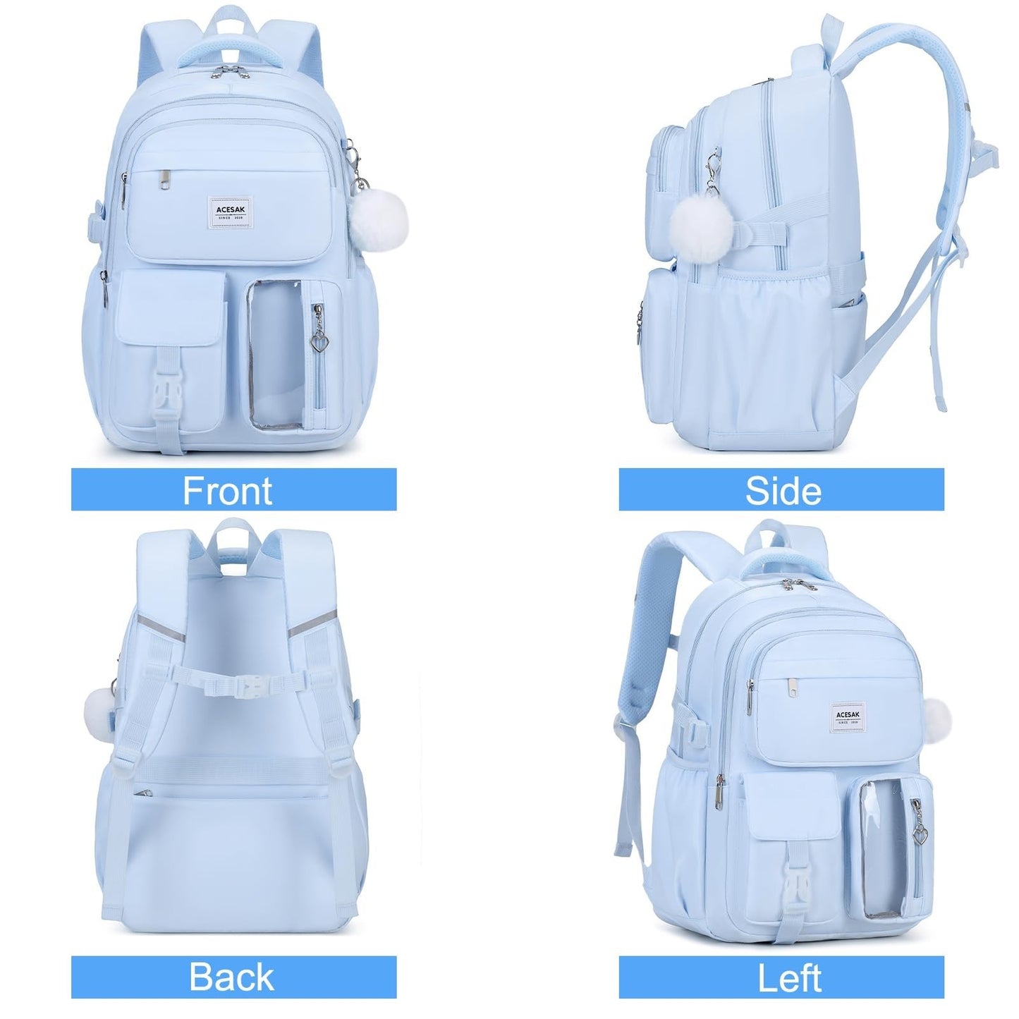 Stylish Girls Backpack with Lunch Bag & Pencil Pouch   Teen School Bookbag, Trav5