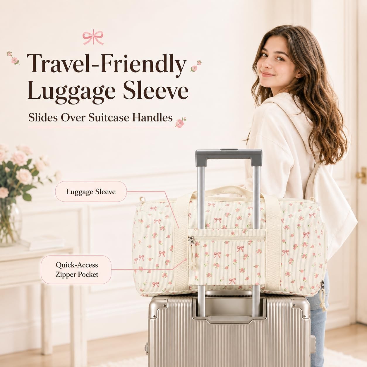 Cute Girls Duffle Bag with Shoe Compartment & Wet Separation - Waterproof Gym Tr5
