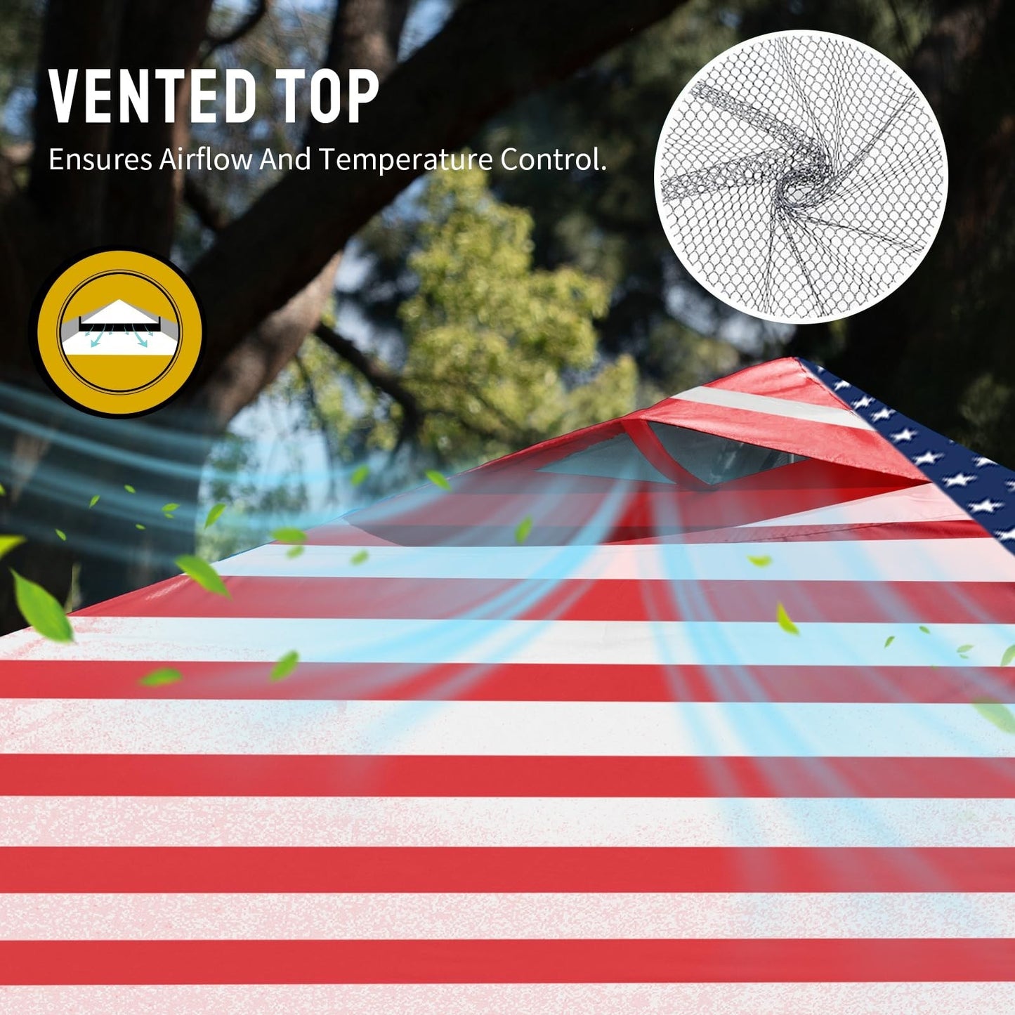 10x10 Pop Up Canopy Tent   Easy Setup, American Flag Design, Outdoor Shade for E5