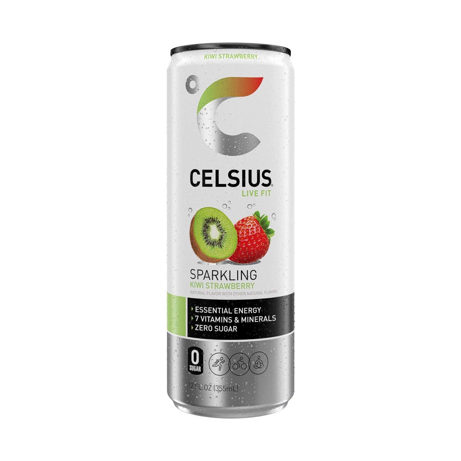 Sparkling Kiwi Strawberry Energy Drink, Sugar Free, 12 Fl Oz, Pack of 12 Cans4