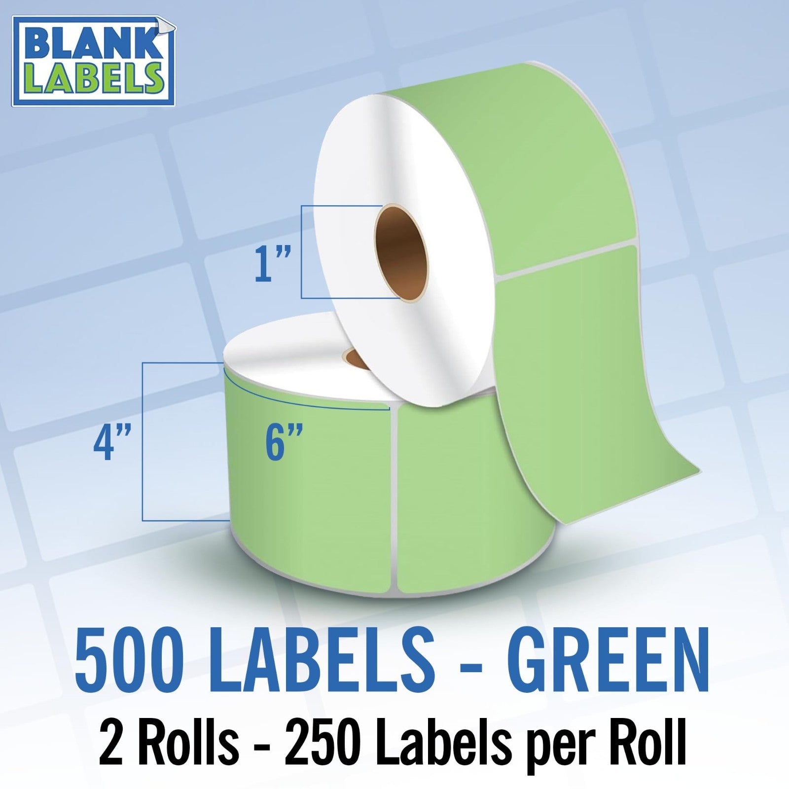 4" x 6" Green Direct Thermal Shipping Labels | Easy Tear Perfs | 500 Blank Label1