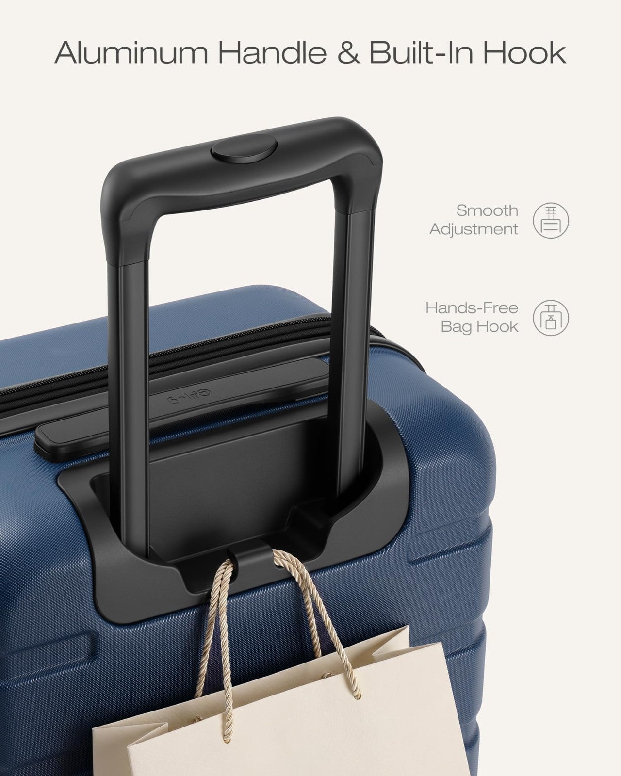Lightweight 3-Piece Hardshell Luggage Set, Navy Blue, Expandable, TSA Lock, 360°6