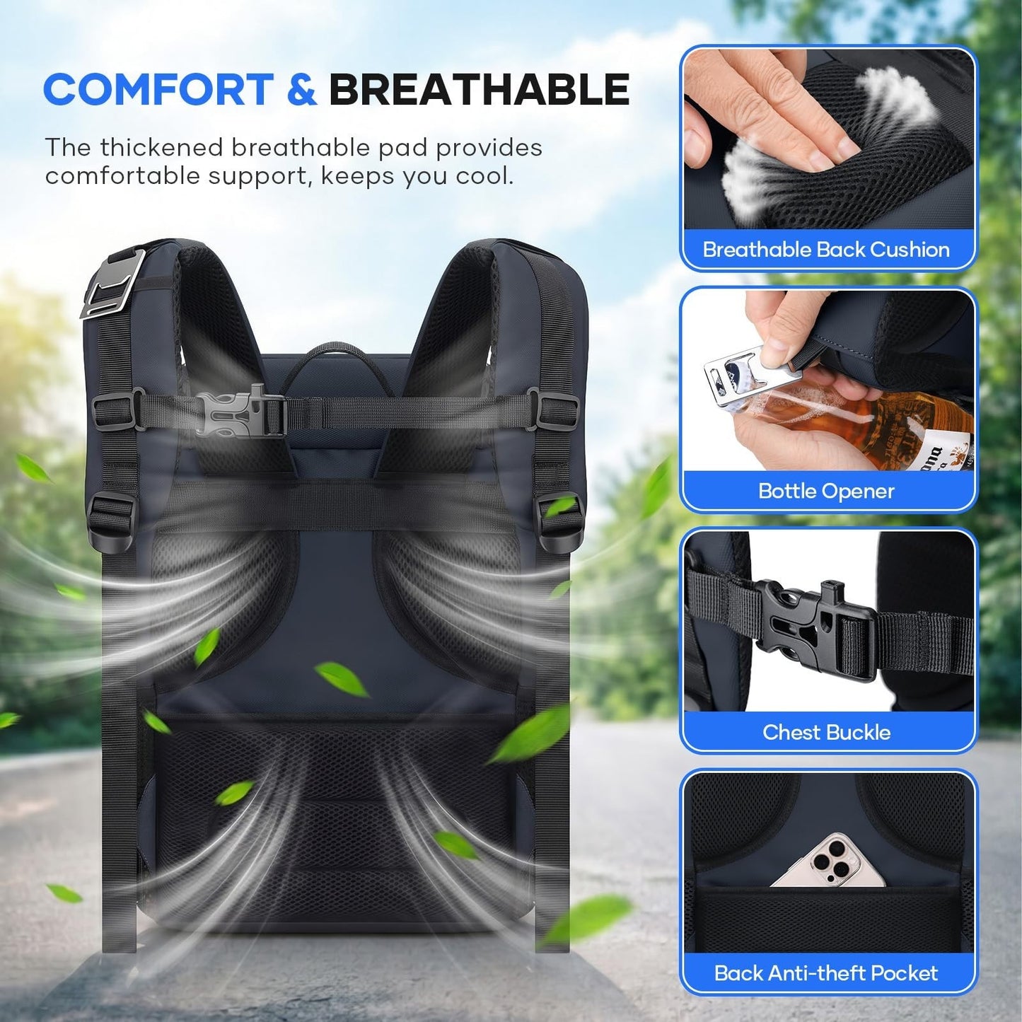 Insulated Cooler Backpack for 33 Cans - Leakproof, Waterproof, Anti-Theft, Trave5