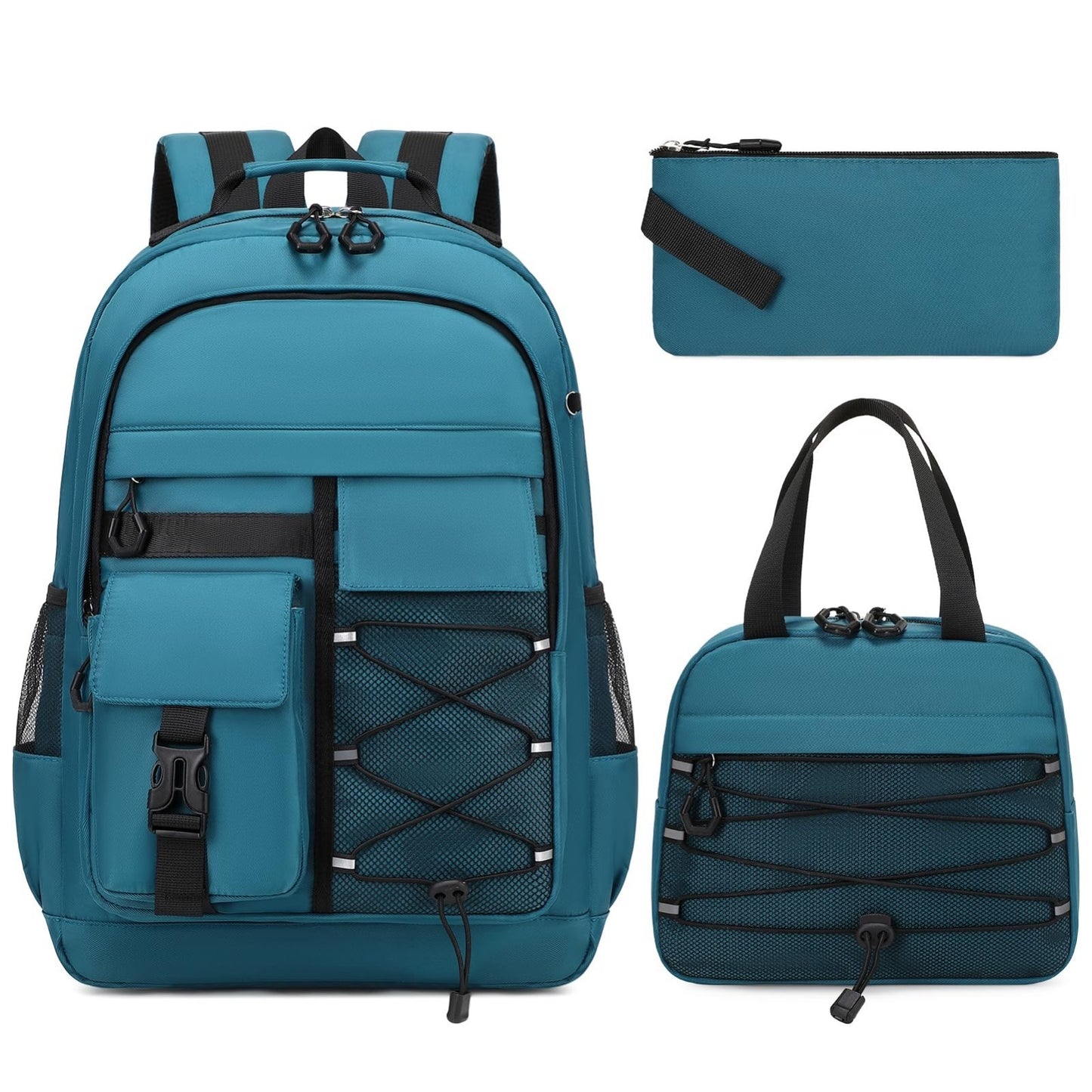 Boys Backpack Set with Lunch Box & Pencil Case   Durable School Bag for Kids0