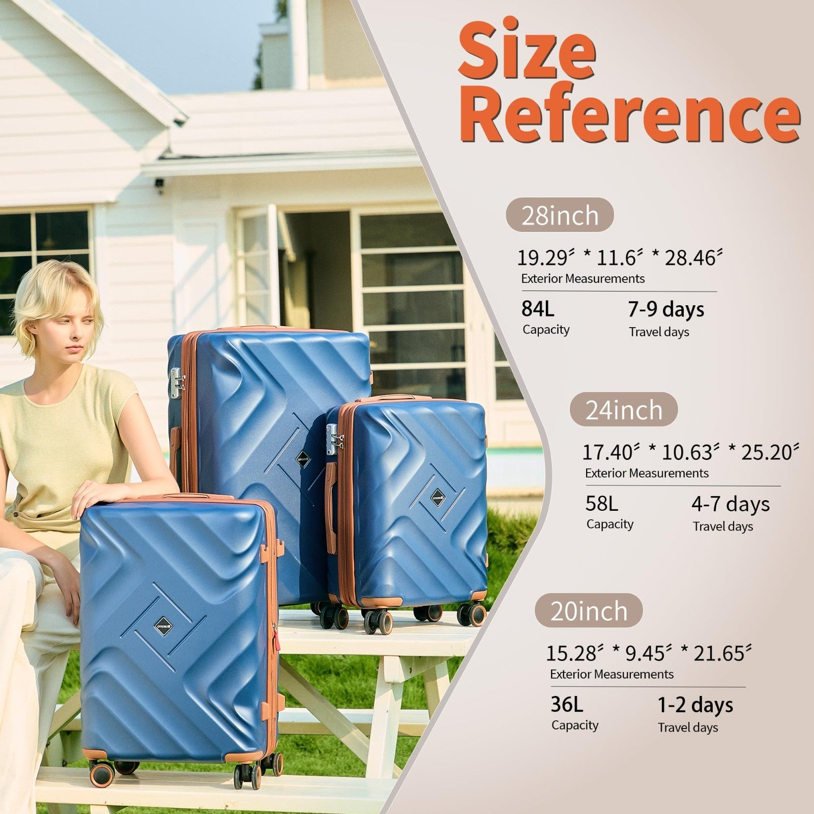 10-Piece Expandable Luggage Set, Airline Approved Carry-On Suitcases, Spinner Wh2