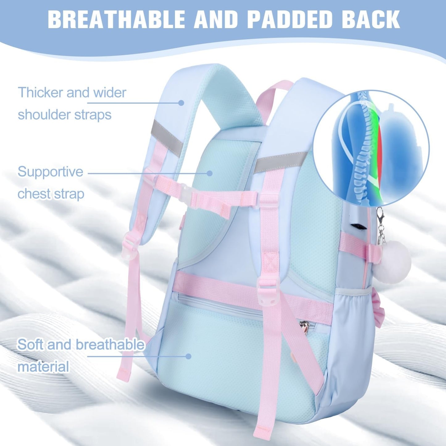 Cute Bow Backpack for Girls   School Bag with Lunch Bag & Pencil Case, Stylish &4