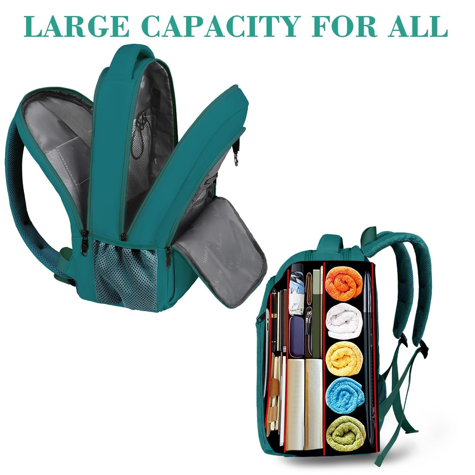 Peacock Blue Slim Laptop Backpack, 15.6 Inch Underseat Travel Bag for Laptops3
