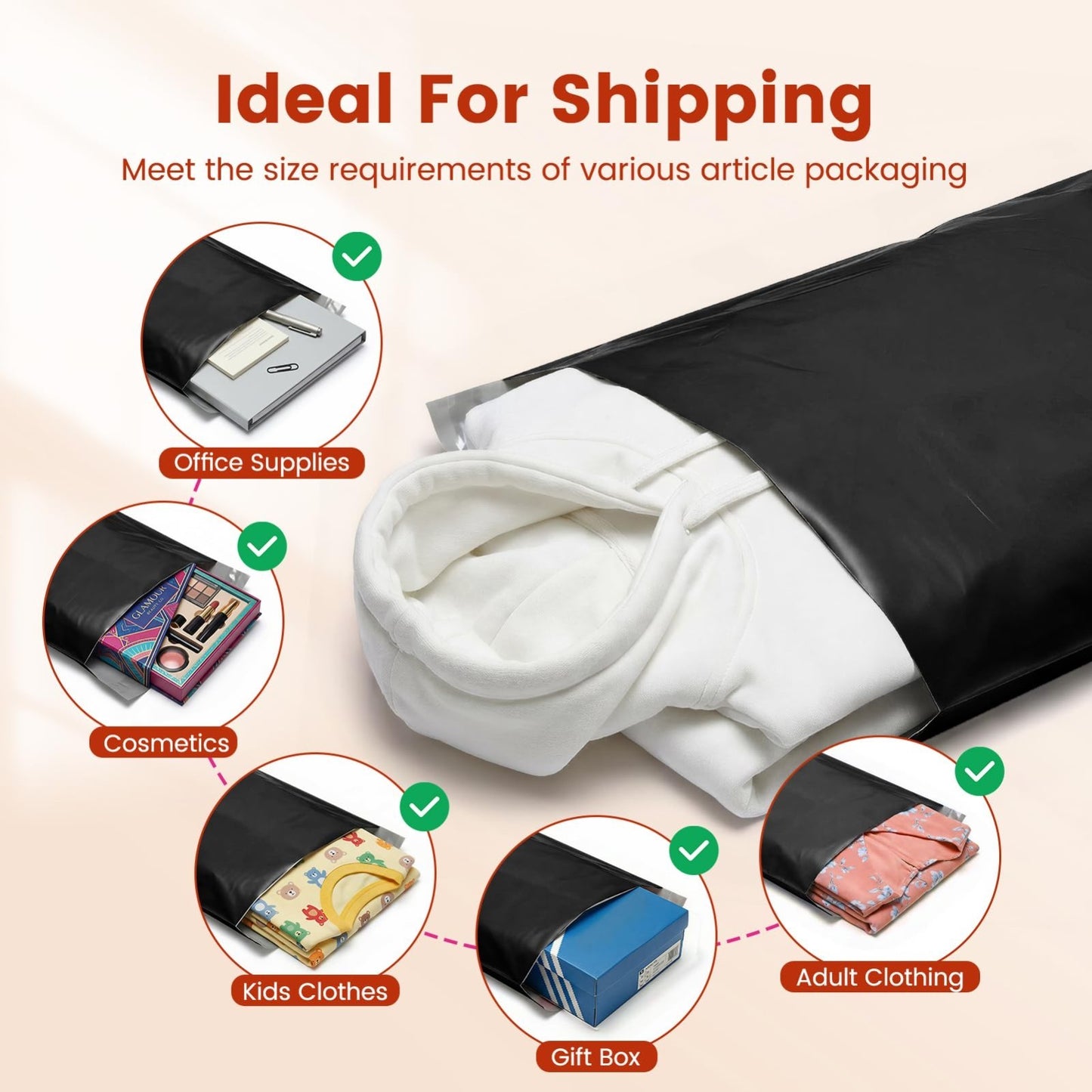 Large Poly Mailers 14.5x19" - 400PC Self-Seal Shipping Bags for Clothes, Waterpr6